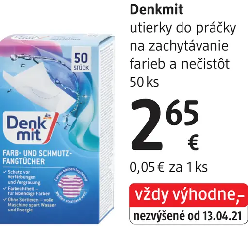 Denkmit utierky do práčky na zachytávanie farieb a nečistôt
