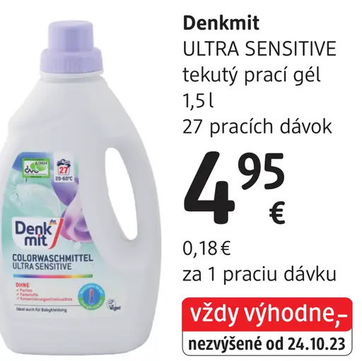 Denkmit Ultra Sensitive tekutý prací gél
