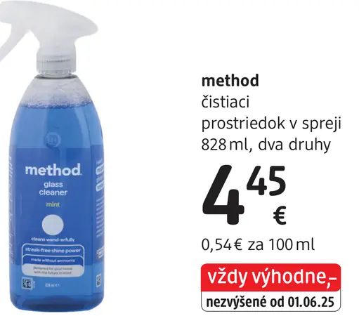 Method čistiaci prostriedok v spreji