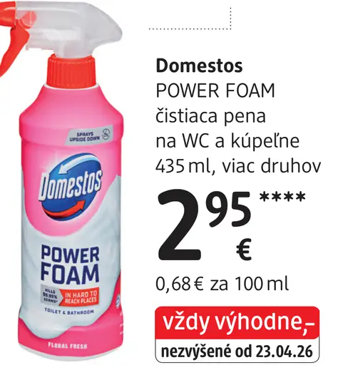Domestos POWER FOAM čistiaca pena na WC a kúpeľne