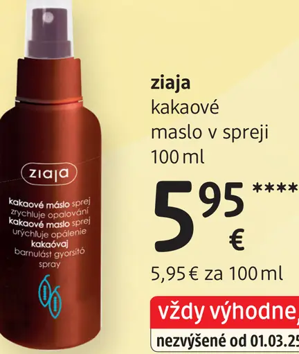 Ziaja kakaové maslo v spreji