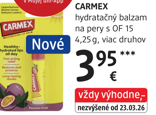Carmex hydratačný balzam na pery s OF 15, viac druhov