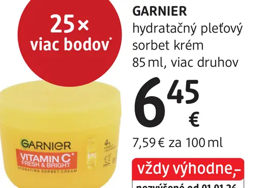 Garnier hydratačný pleťový sorbet krém, viac druhov