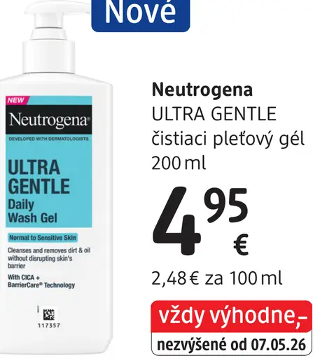 Neutrogena Ultra Gentle čistiaci pleťový gél