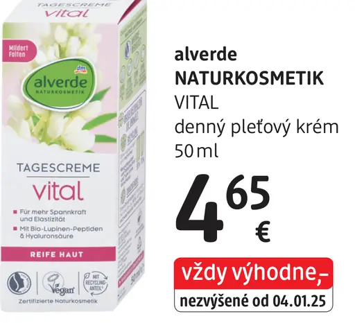 Alverde Naturkosmetik Vital denný pleťový krém