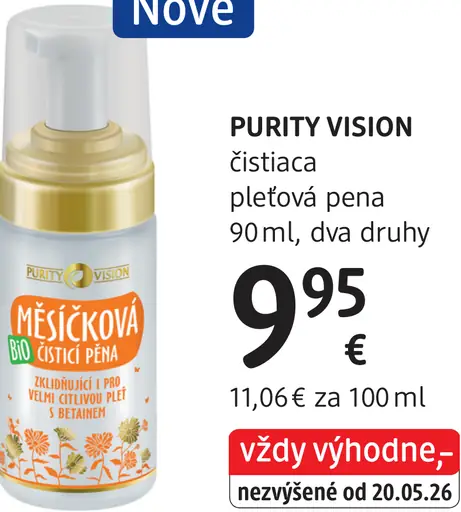 Purity Vision BIO čistiaca pleťová pena