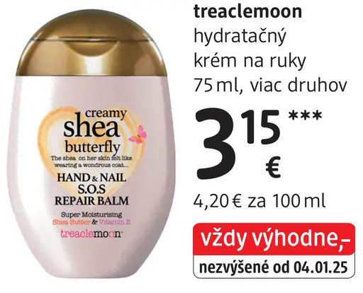Treaclemoon hydratačný krém na ruky