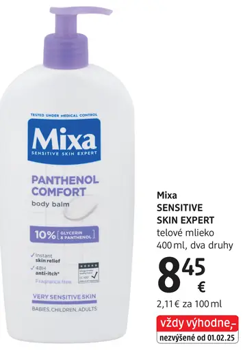 Mixa Sensitive Skin Expert telové mlieko Panthenol Comfort