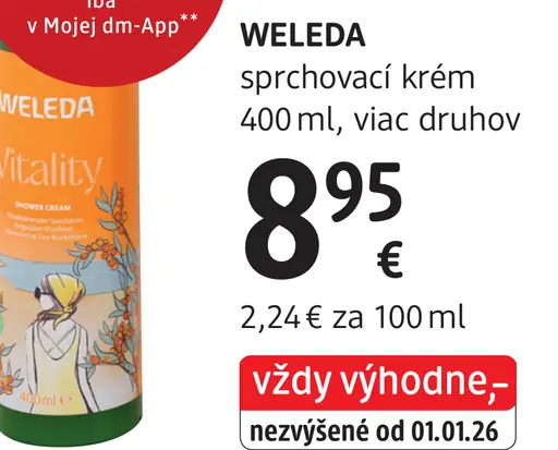 Weleda sprchovací krém viac druhov