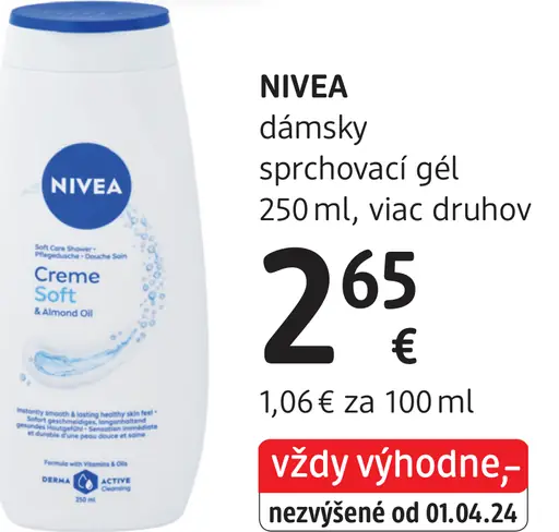 Nivea dámsky sprchovací gél viac druhov