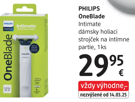 Philips OneBlade Intimate dámsky holiaci strojček