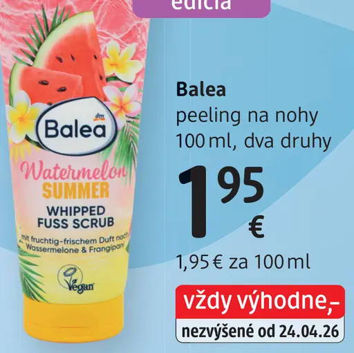 Balea Watermelon Summer peeling na nohy