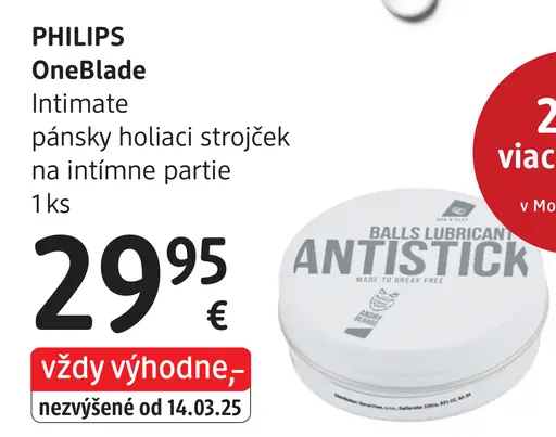 Philips OneBlade Intimate pánsky holiaci strojček na intímne partie