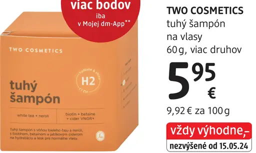 TWO COSMETICS tuhý šampón na vlasy