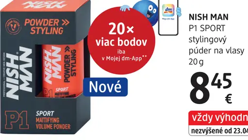 Nish Man P1 Sport stylingový púder na vlasy