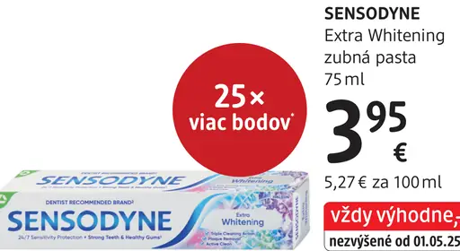 Sensodyne Extra Whitening zubná pasta 2 x