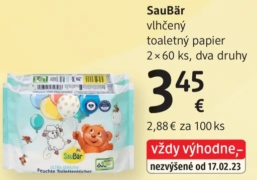 SauBär vlhčený toaletný papier