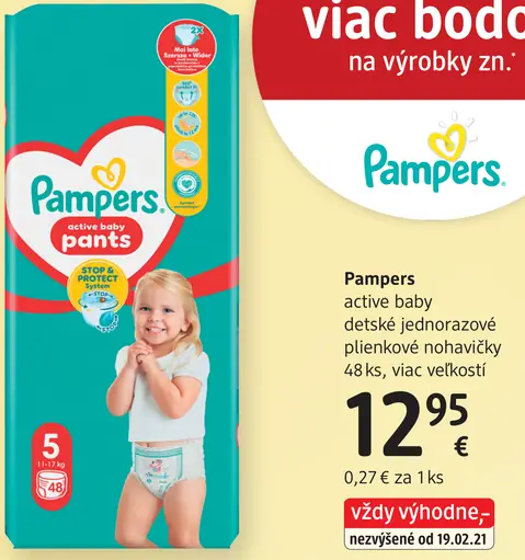 Pampers active baby detské plienkové nohavičky