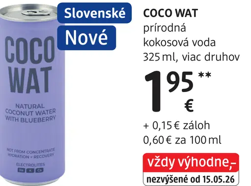 COCO WAT prírodná kokosová voda