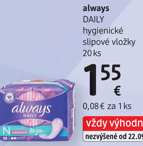 Always Daily hygienické slipové vložky