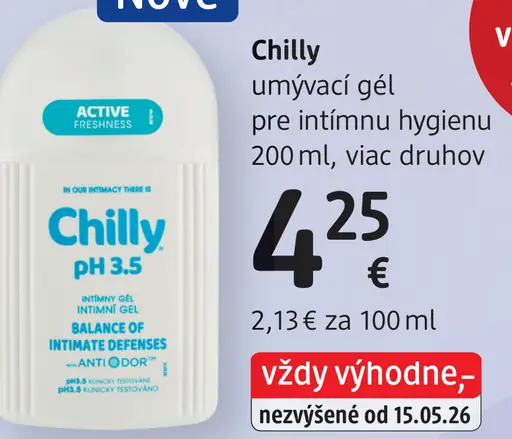 Chilly umývací gél pre intímnu hygienu