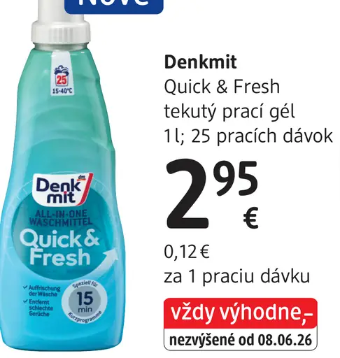 Denkmit Quick & Fresh tekutý prací gél