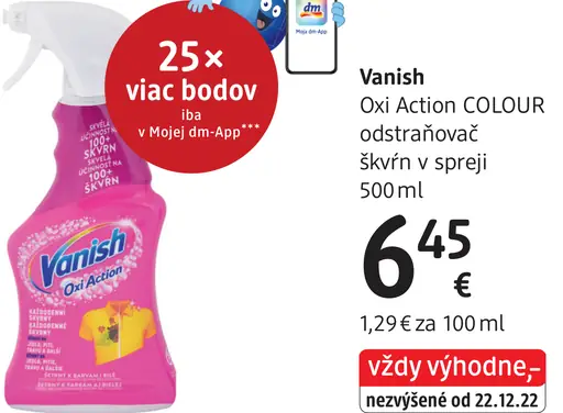 Vanish Oxi Action Colour odstraňovač škvŕn
