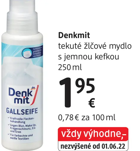 Denkmit tekuté žĺčové mydlo s kefkou