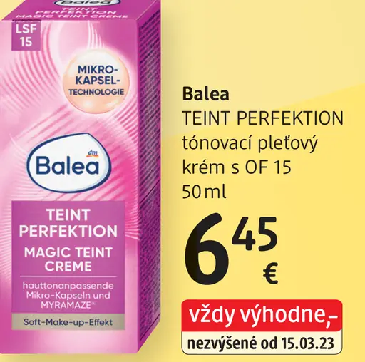 Balea Teint Perfection tónovací pleťový krém s OF 15