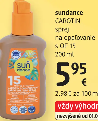 Sundance Carotin sprej na opaľovanie SPF 15