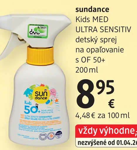 Sundance Kids Med Ultra Sensitiv detský sprej na opaľovanie SPF 50+