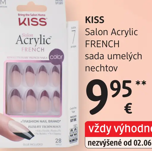 Kiss Salon Acrylic French sada umelých nechtov
