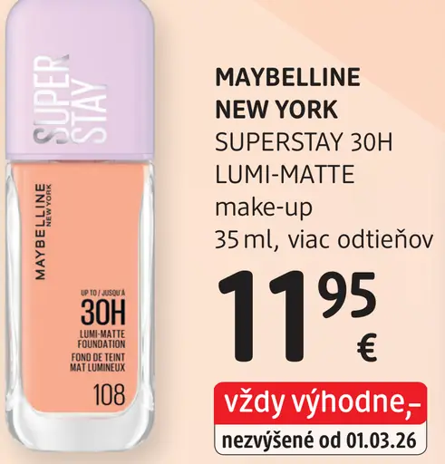 Maybelline New York Superstay 30H Lumi-Matte make-up