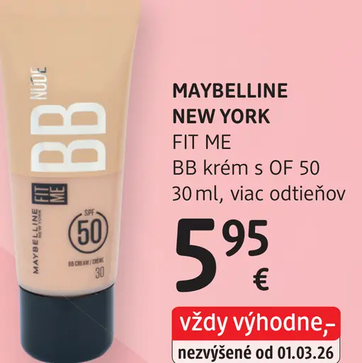 Maybelline New York Fit Me BB krém s OF 50