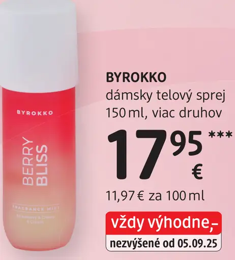 Byrokko dámsky telový sprej