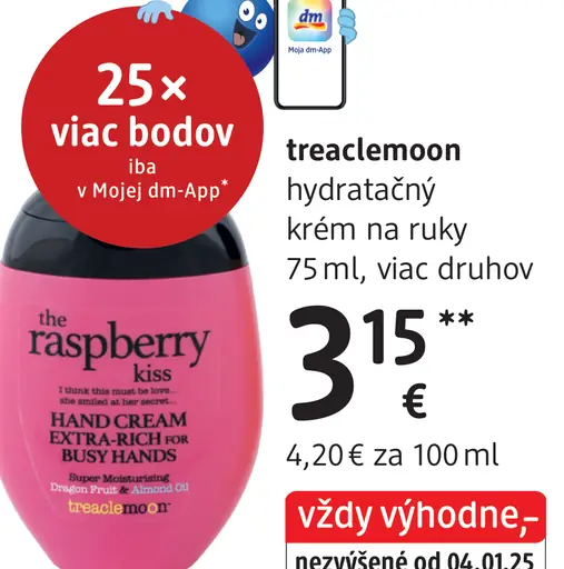 Treaclemoon the raspberry kiss hydratačný krém na ruky