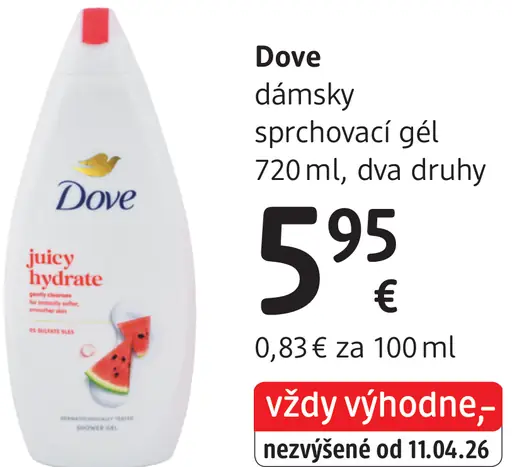 Dove dámsky sprchovací gél Juicy Hydrate, dva druhy