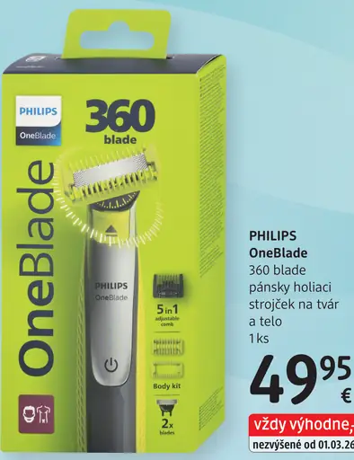 Philips OneBlade 360 blade pánsky holiaci strojček na tvár