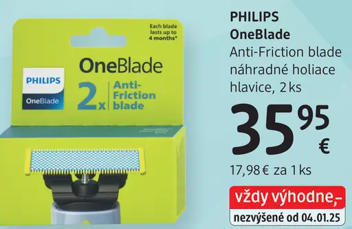Philips OneBlade Anti-Friction náhradné holiace hlavice