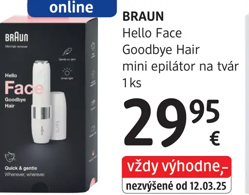 Braun Hello Face Goodbye Hair epilátor na tvár