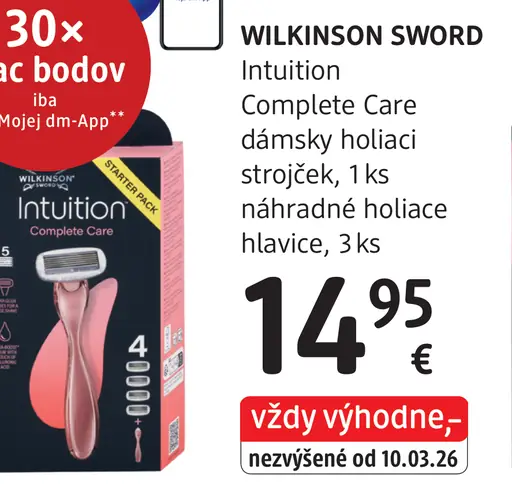 Wilkinson Sword Intuition Complete Care dámsky holiaci strojček a náhradné holiace hlavice