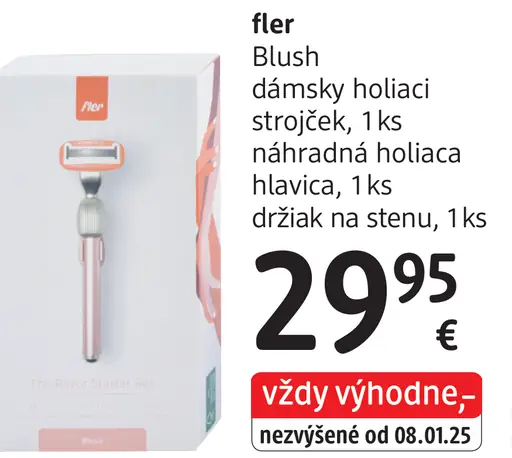 Fler Blush dámsky holiaci strojček, náhradná holiaca hlavica a držiak na stenu