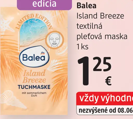 Balea Island Breeze textilná pleťová maska