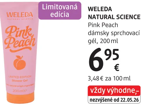Weleda Natural Science Pink Peach dámsky sprchovací gél