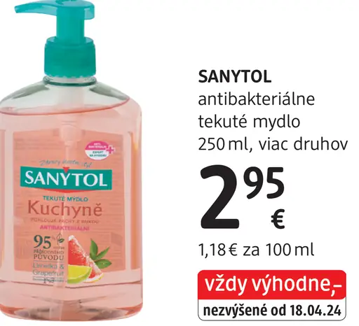 Sanytol Vyživujúce tekuté mydlo antibakteriálne