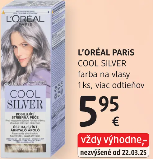L'ORÉAL PARIS Cool Silver tónovacia farba na vlasy