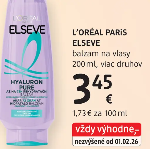 L’Oréal Paris Elseve Hyaluron Pure balzam na vlasy