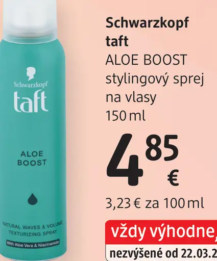 Schwarzkopf Taft Aloe Boost stylingový sprej na vlasy