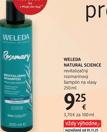 Weleda Natural Science revitalizačný rozmarínový šampón na vlasy