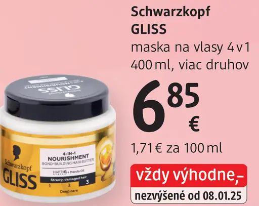 Schwarzkopf Gliss maska na vlasy 4 v 1